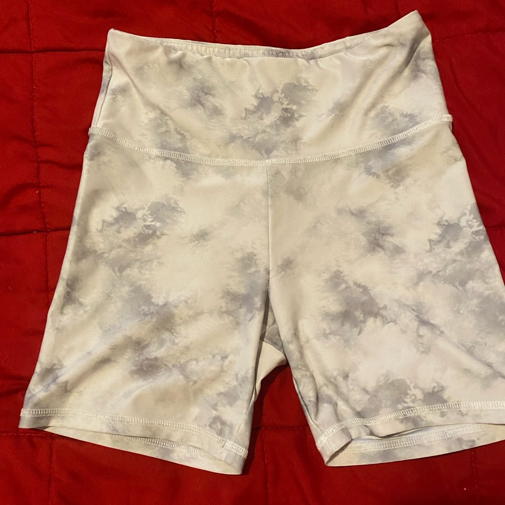 White marble Biker shorts